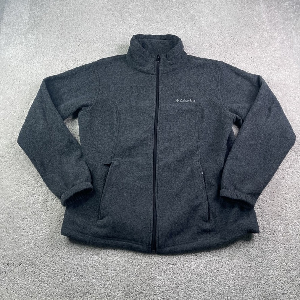 Columbia Jacket Womens‎ Large Gray  Benton Springs  Fleece Full Zip Outdoor Warm